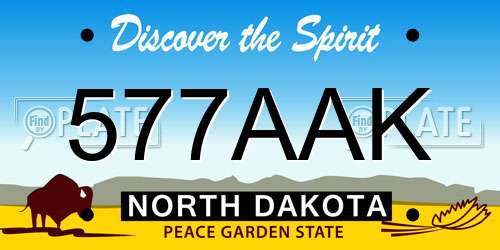 577AAK North Dakota License Plate