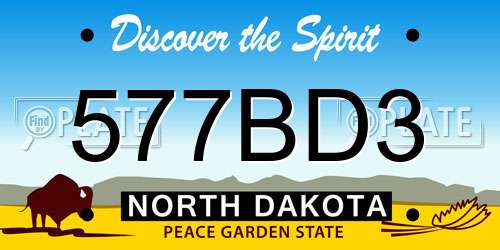 577BD3 North Dakota License Plate