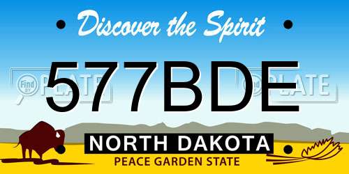 577BDE North Dakota License Plate