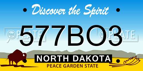 577BO3 North Dakota License Plate