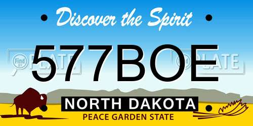 577BOE North Dakota License Plate