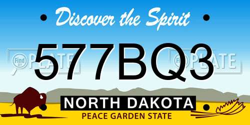 577BQ3 North Dakota License Plate