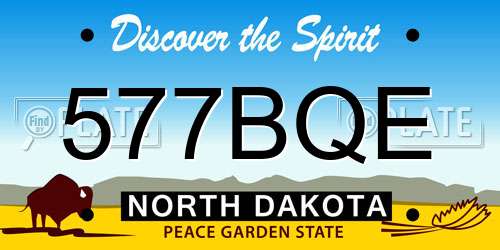 577BQE North Dakota License Plate