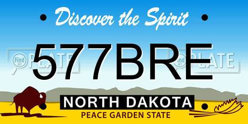 577BRE North Dakota License Plate