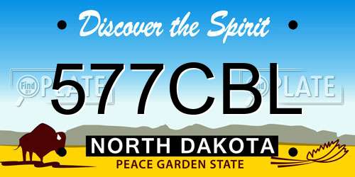 577CBL North Dakota License Plate