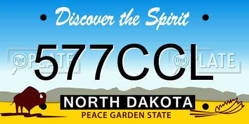 577CCL North Dakota License Plate