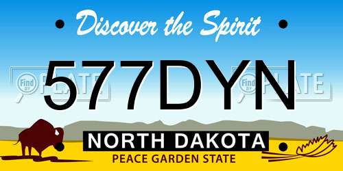 577DYN North Dakota License Plate