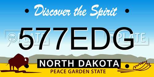 577EDG North Dakota License Plate