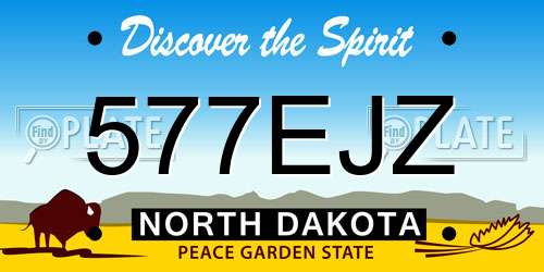 577EJZ North Dakota License Plate