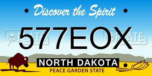 577EOX North Dakota License Plate