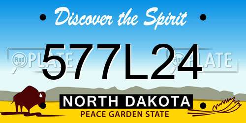 577L24 North Dakota License Plate