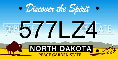577LZ4 North Dakota License Plate