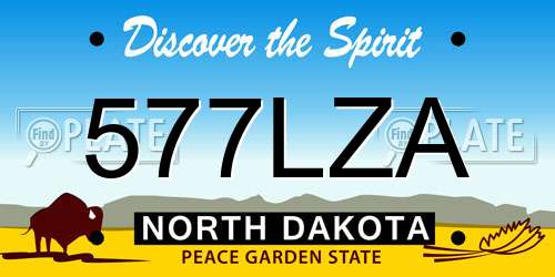 577LZA North Dakota License Plate
