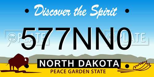 577NN0 North Dakota License Plate