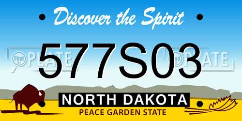 577S03 North Dakota License Plate