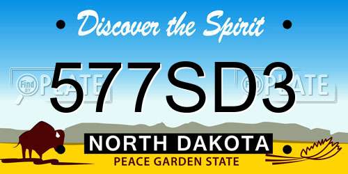 577SD3 North Dakota License Plate