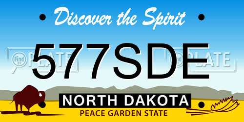 577SDE North Dakota License Plate