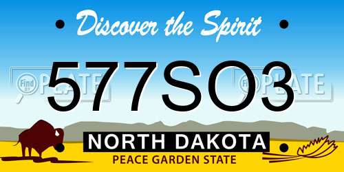 577SO3 North Dakota License Plate