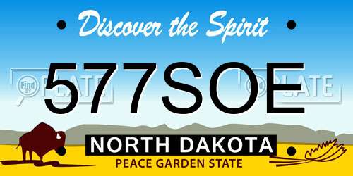 577SOE North Dakota License Plate