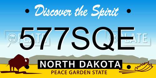577SQE North Dakota License Plate