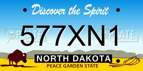 577XN1 North Dakota License Plate