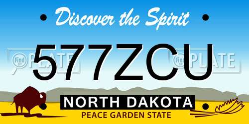 577ZCU North Dakota License Plate