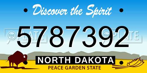 5787392 North Dakota License Plate