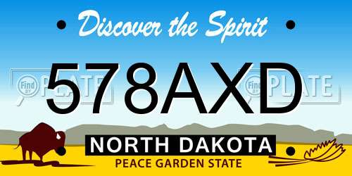 578AXD North Dakota License Plate