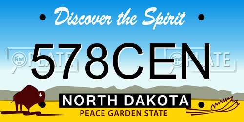 578CEN North Dakota License Plate