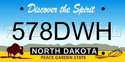 578DWH North Dakota License Plate