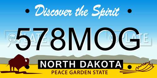 578MOG North Dakota License Plate