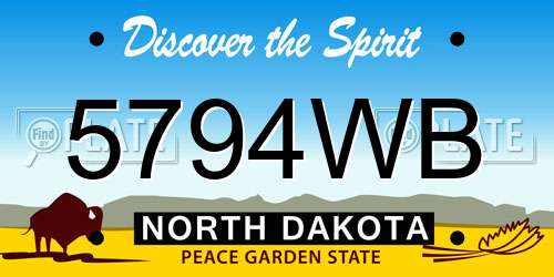 5794WB North Dakota License Plate