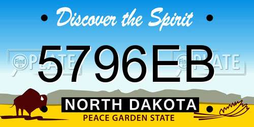 5796EB North Dakota License Plate