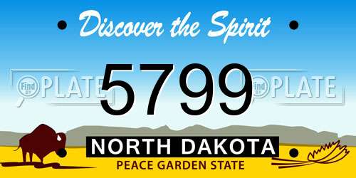 5799 North Dakota License Plate