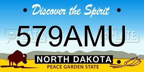 579AMU North Dakota License Plate