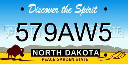 579AW5 North Dakota License Plate