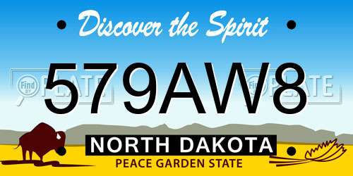 579AW8 North Dakota License Plate