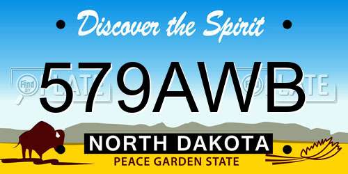 579AWB North Dakota License Plate