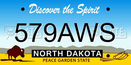 579AWS North Dakota License Plate