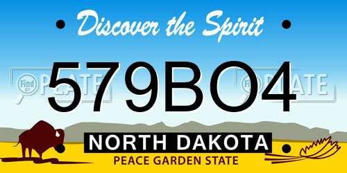 579BO4 North Dakota License Plate