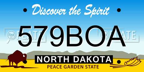 579BOA North Dakota License Plate