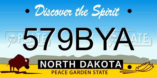 579BYA North Dakota License Plate