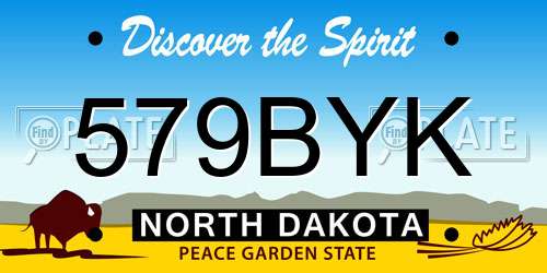 579BYK North Dakota License Plate