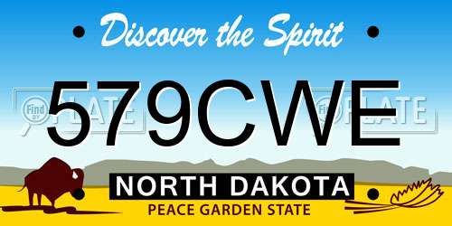 579CWE North Dakota License Plate