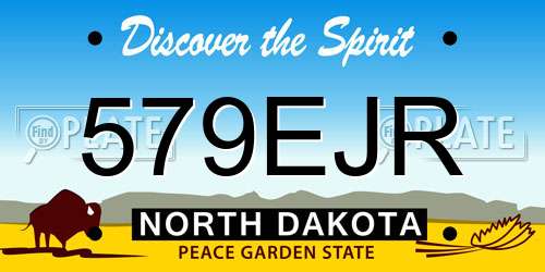 579EJR North Dakota License Plate
