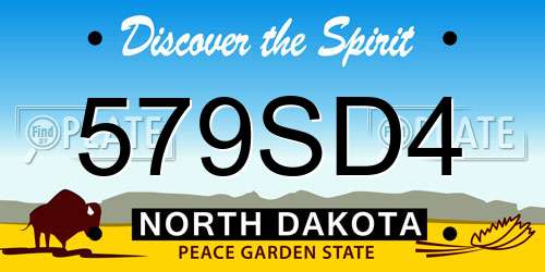 579SD4 North Dakota License Plate