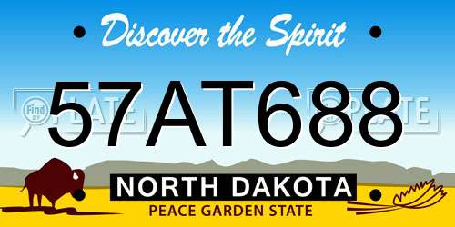 57AT688 North Dakota License Plate