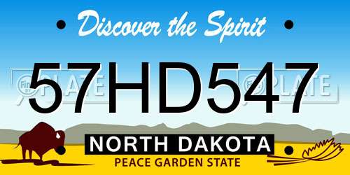 57HD547 North Dakota License Plate