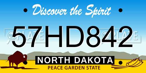 57HD842 North Dakota License Plate
