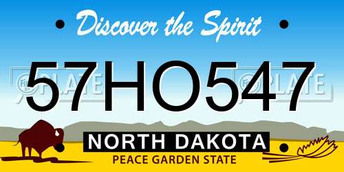 57HO547 North Dakota License Plate